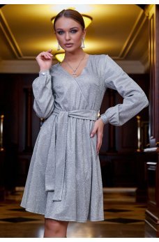 Фантастическое люрексовое платье серебрянного цвета