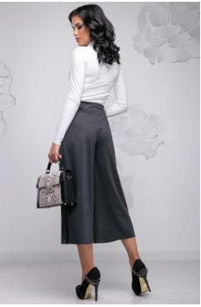 Модные темно-серые брюки-кюлоты
