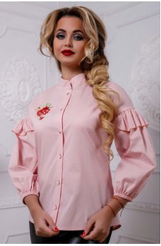 Романтичная розовая блузка с вышивкой