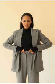 Серый классический женский пиджак