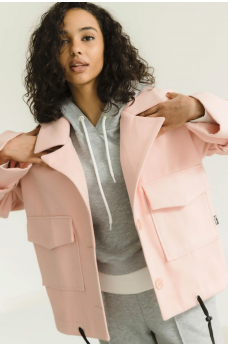 Розовое кашемировое пальто с карманами