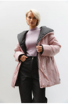 Черно-розовая удивительная куртка двух цветов