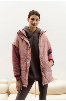 Розовая современная молодежная куртка-жилет