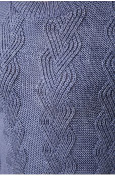 Вязаный шерстяной свитер цвет светлый джинс