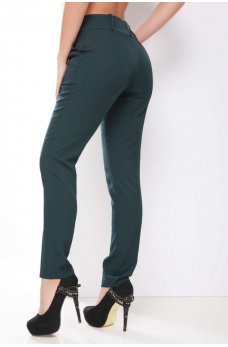 Классические однотонные брюки зеленого цвета