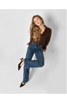 Темно-синие базовые прямые джинсы