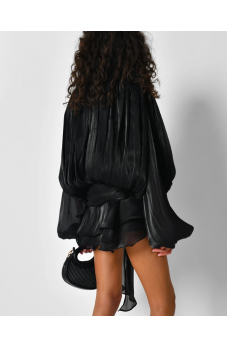 Черное шикарное платье с драпировкой