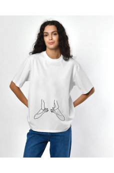 Белая повседневная футболка с принтом 18+