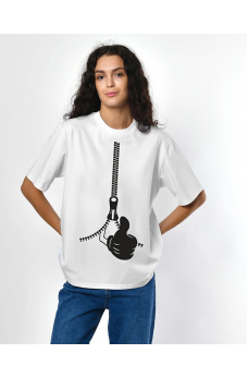 Принтованная футболка оверсайз белого цвета