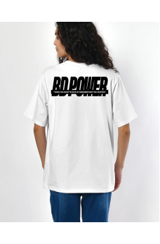 Белая повседневная футболка с принтом на спине