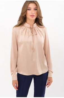 Светло-бежевая изумительная блуза из шелка