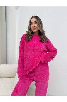 Малиновая яркая махровая пижама