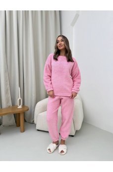 Розовый уютный женский домашний костюм
