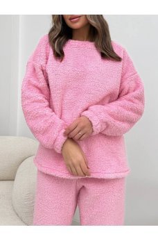Розовый уютный женский домашний костюм