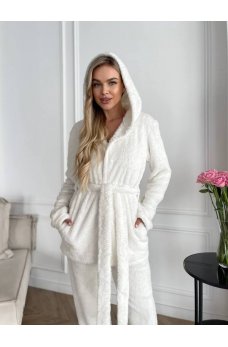 Махровый домашний костюм молочного цвета