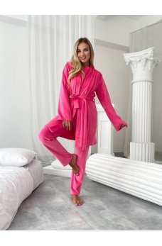 Малиновый яркий домашний костюм-тройка
