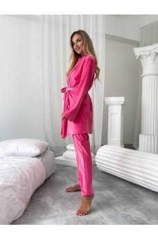 Малиновый яркий домашний костюм-тройка