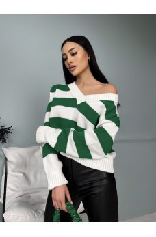 Молочно-зеленый утонченный женский свитер 