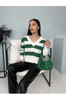 Молочно-зеленый утонченный женский свитер 