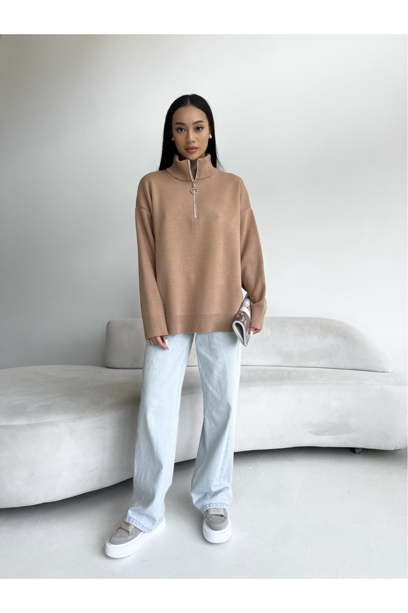 Купить Замечательный осенний свитер цвета кемел