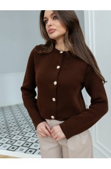 Коричневый элегантный женский кардиган