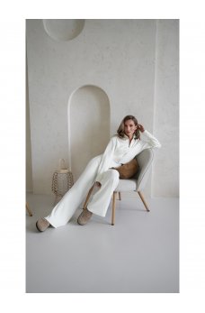 Женский однотонный комплект молочного цвета