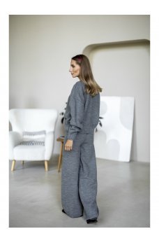 Серый повседневный удобный вязаный костюм