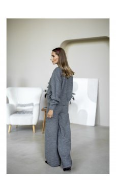 Серый повседневный удобный вязаный костюм