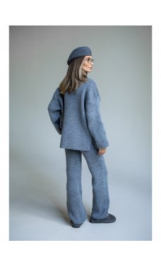 Серый универсальный теплый костюм двойка