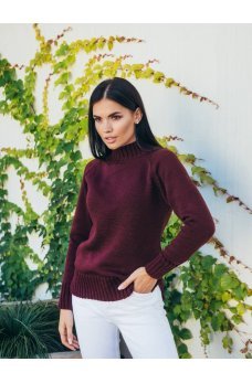 Бордовый замечательный женский свитер