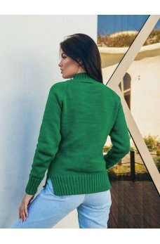 Зеленый универсальный шерстяной свитер 