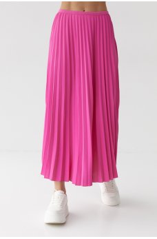 Яркая юбка-плиссе цвета фуксия