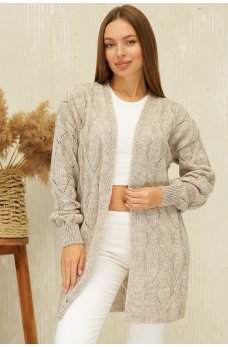 Изысканный женский кардиган цвета капучино