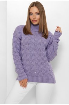 Оригинальный мягкий свитер цвета фиалка