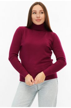 Бордовый уютный женский гольф