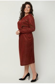 Красное роскошное элегантное платье с люрексом