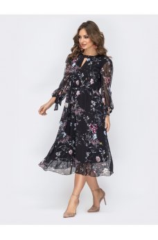 Нежное шифоновое платье с флористичным принтом