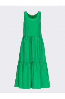 Модное зеленое платье из льна