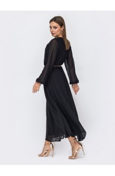 Шифоновое элегантное платье черного цвета