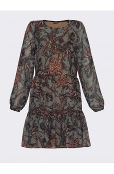 Женственное шифоновое платье с воланом по низу
