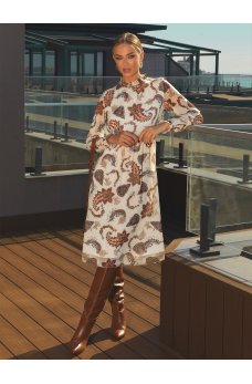 Великолепное шифоновое платье молочного цвета