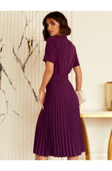 Фиолетовое однотонное женское платье-клеш