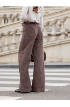 Коричневые актуальные вельветовые брюки