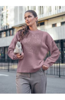 Мягкий вязаный джемпер пудрового цвета
