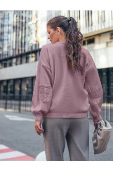 Мягкий вязаный джемпер пудрового цвета