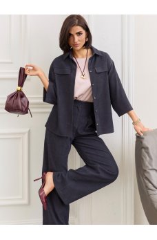 Темно-серый актуальный женский костюм