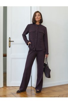 Бордовый шикарный костюм-двойка из турецкого трикотажа