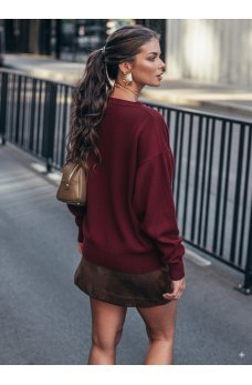 Привлекательный бордовый женский джемпер