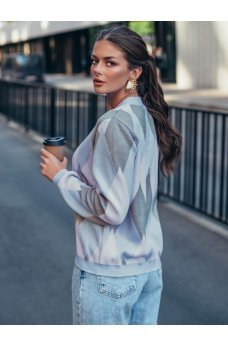 Голубой кардиган на пуговицах с узором