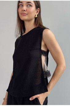 Черная роскошная женская майка